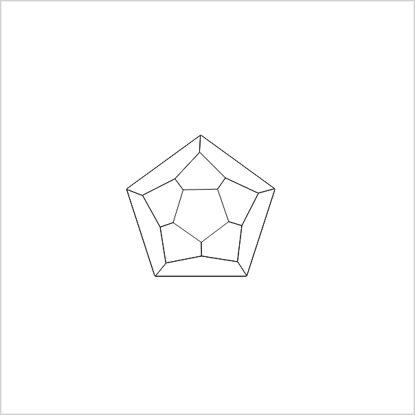 A graph of a dodecahedron (12-faced polyhedron).