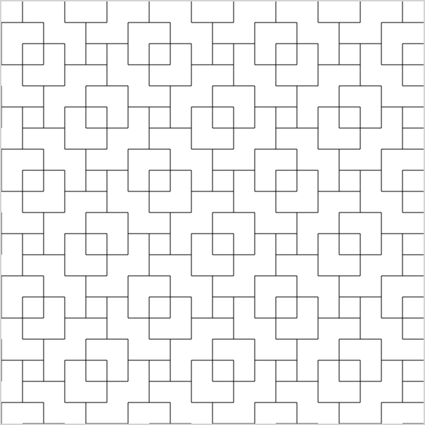 A drawing of a set of overlapping squares.